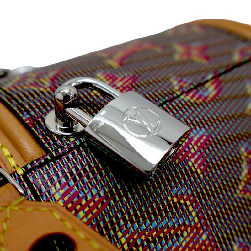 多原色花棋盤格帆布流行坎城玫瑰兩用包M55457-16