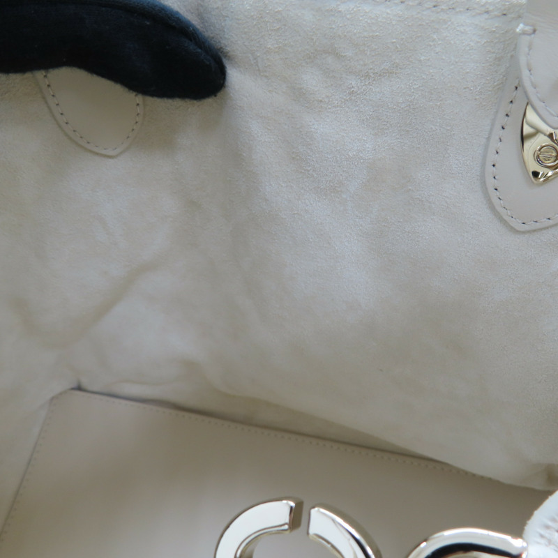 米色 籐格紋 牛皮 Toujours 中 手提包-5