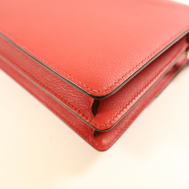 HERMES Evercolor皮革Mini Roulis金扣肩背袋-12