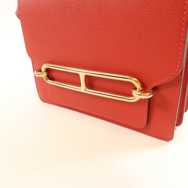 HERMES Evercolor皮革Mini Roulis金扣肩背袋-13