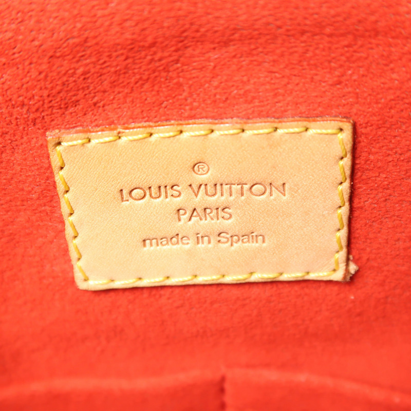 LOUIS VUITTON Monogram Pallas金扣手挽肩背兩用袋棕色/紅色-5