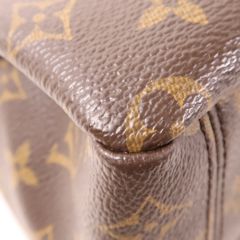 LOUIS VUITTON Monogram Pallas金扣手挽肩背兩用袋棕色/紅色-11