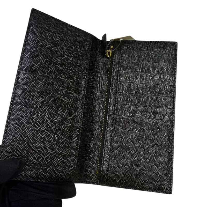 【美收精品】YSL黑色皮革長夾 2-371-6