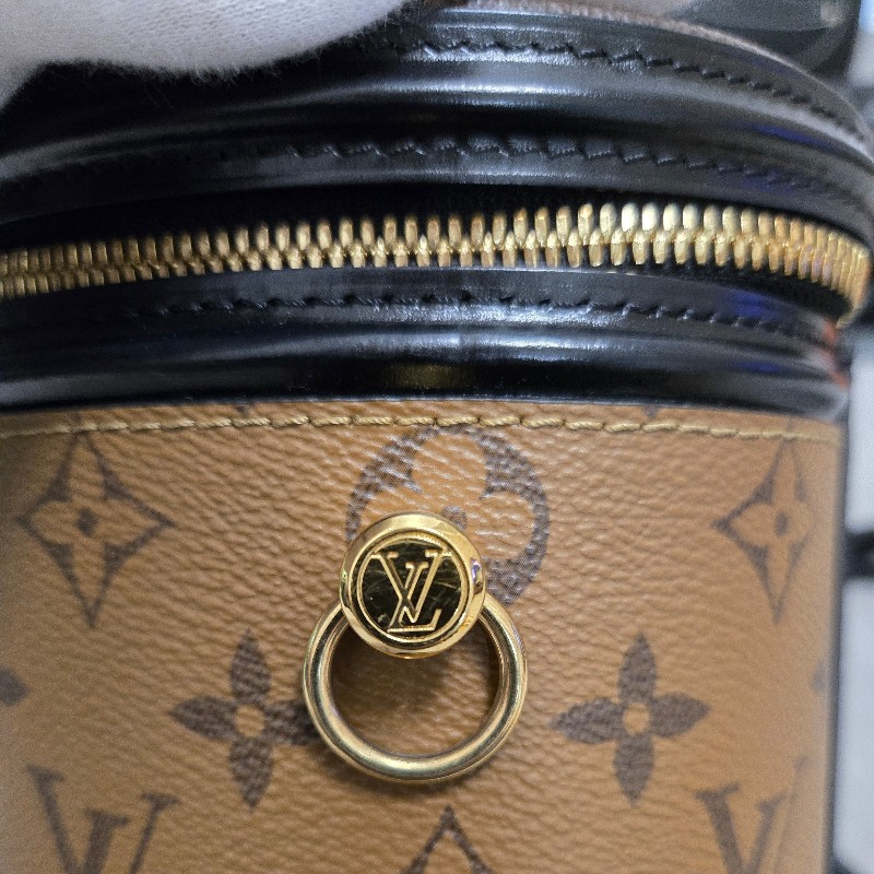 LV老花拼色 發財桶 圓桶包 肩背包 手提包-18