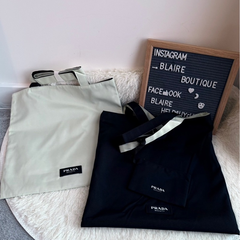 Prada專櫃正品 香水的贈品的雙面用帆布-1