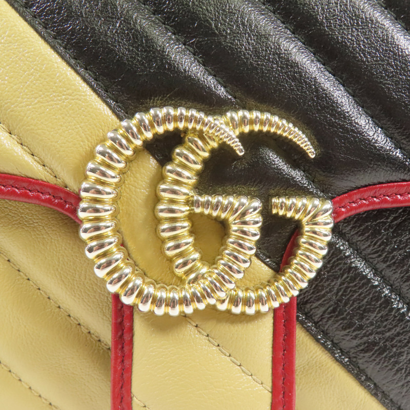 GUCCI 牛皮皮革GG Marmont金扣鏈帶肩背袋-7