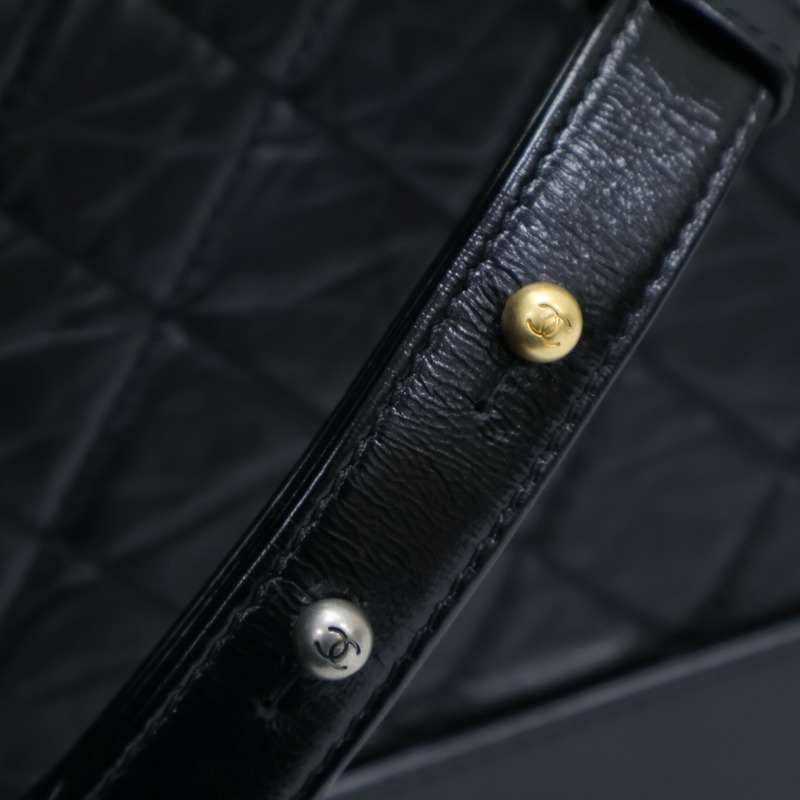 黑色 菱格紋 牛皮 鍊帶 Gabrielle Hobo 肩背包 流浪包 AS1521-14