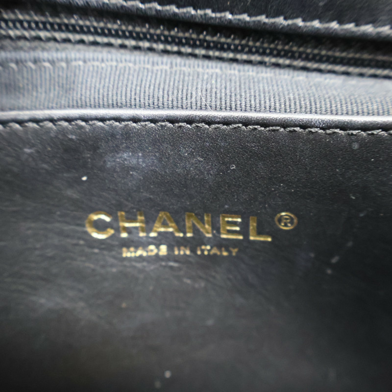 黑色 牛皮 菱格紋 CC Logo 肩背包【CHANEL 香奈兒】 AS4623-5