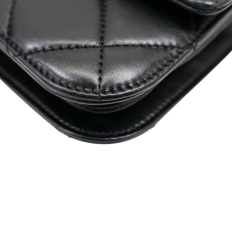 黑色 牛皮 菱格紋 CC Logo 肩背包【CHANEL 香奈兒】 AS4623-8