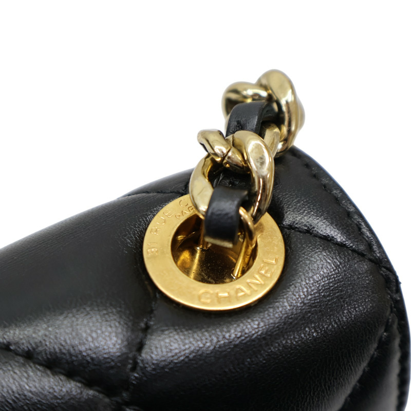 黑色 牛皮 菱格紋 CC Logo 肩背包【CHANEL 香奈兒】 AS4623-17
