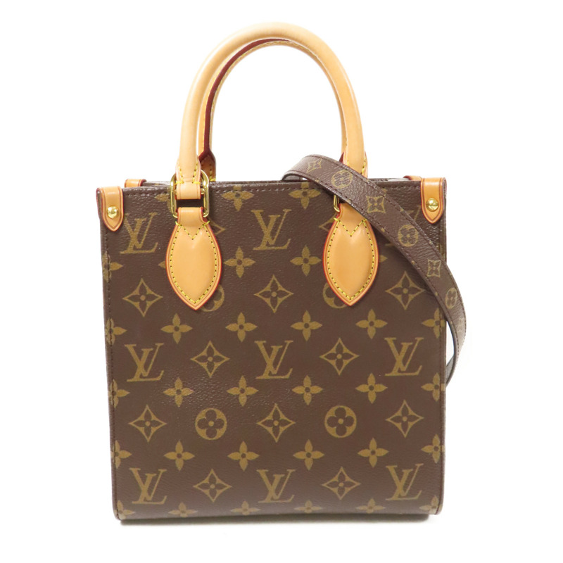 LOUIS VUITTON Monogram Sac Plat BB金扣手挽肩背兩用袋-0