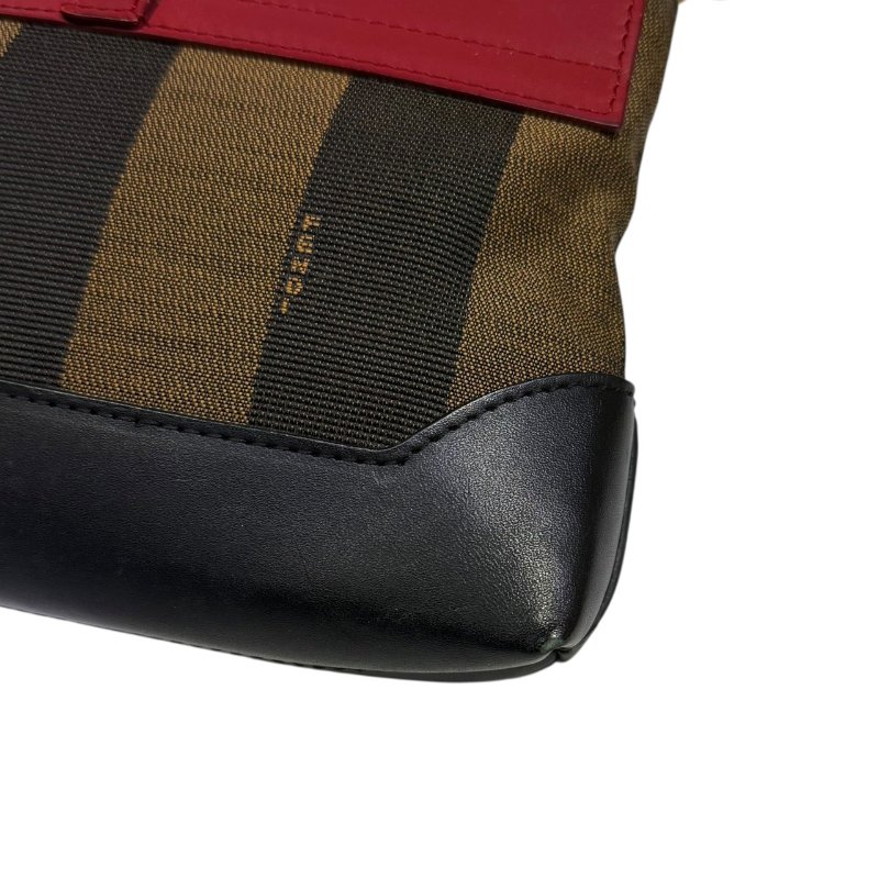 【美收精品】FENDI茶紅皮革拼接肩背包 2-753-7