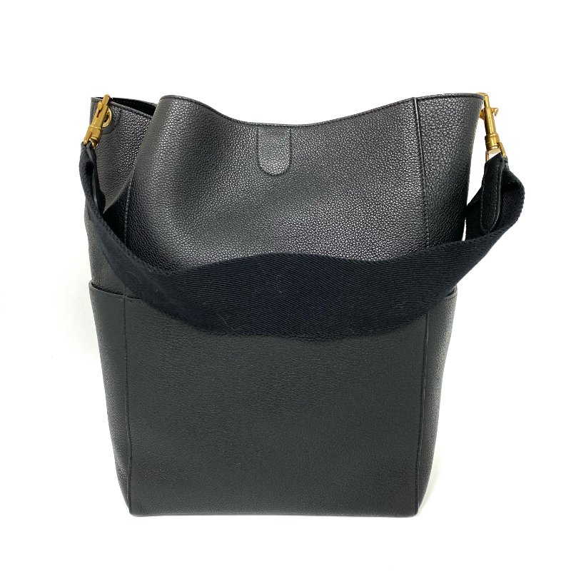 △ Celine 思琳 Sangle Black Calfskin Shoulder Bag 黑色小牛皮肩背袋 -257009834-2