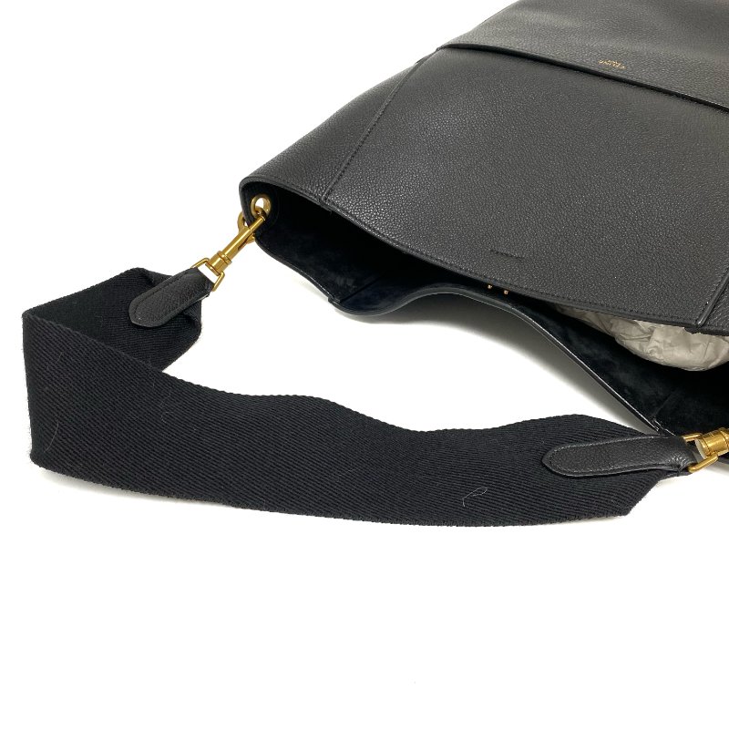 △ Celine 思琳 Sangle Black Calfskin Shoulder Bag 黑色小牛皮肩背袋 -257009834-7