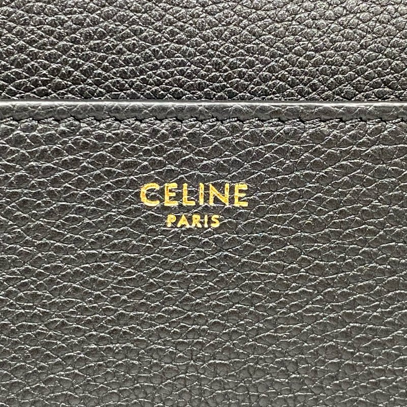 △ Celine 思琳 Sangle Black Calfskin Shoulder Bag 黑色小牛皮肩背袋 -257009834-12