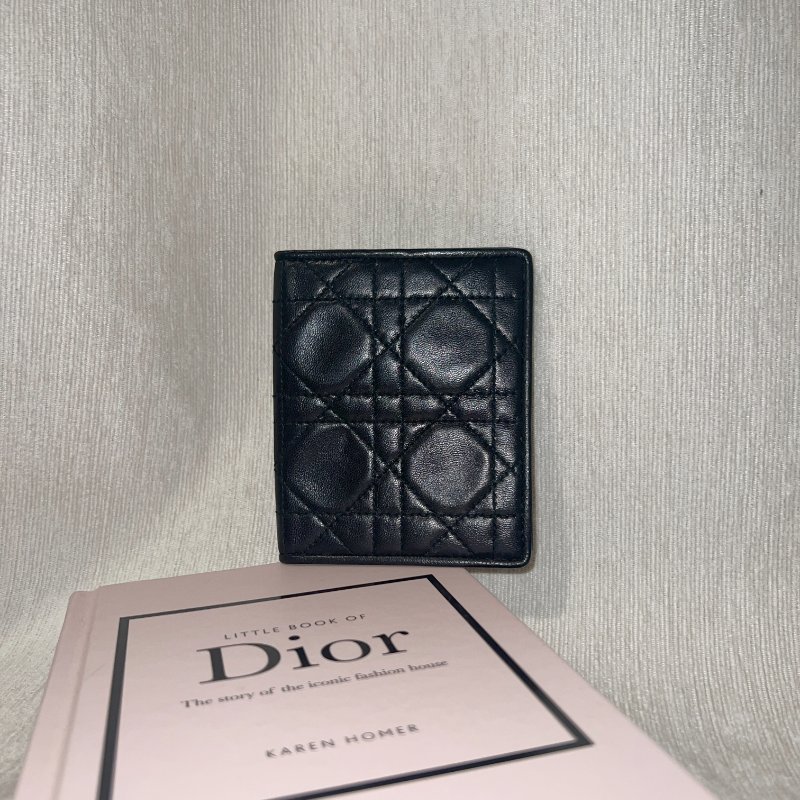 Dior稀有菱格黑色紅色內里CD花紋古董卡片套夾小錢包 日本中古vintage-6