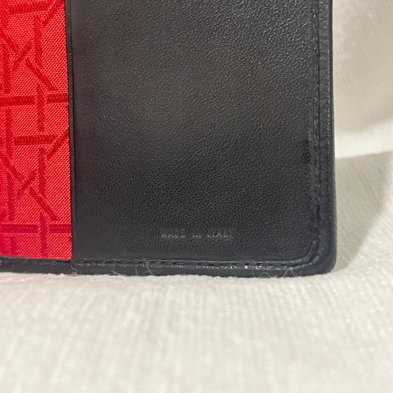 Dior稀有菱格黑色紅色內里CD花紋古董卡片套夾小錢包 日本中古vintage-9