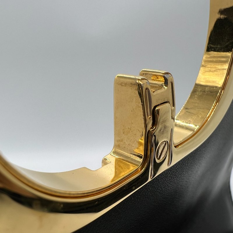 Dior 黑色金扣籐格紋小牛皮 Caro 小號-16