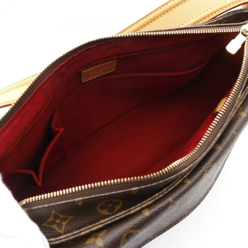 LOUIS VUITTON Vivacite GM 單肩包 M51163 Monogram 帆布 棕色 二手 女款-2