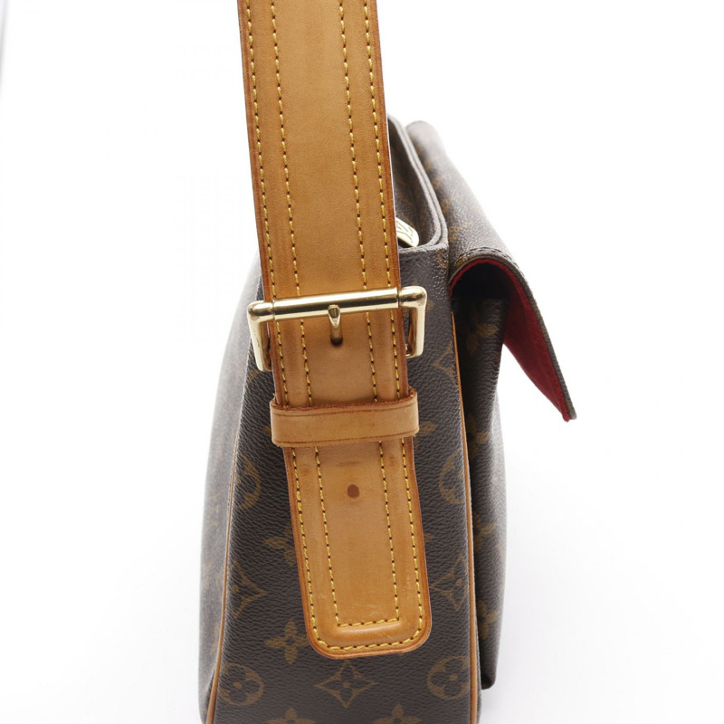 LOUIS VUITTON Vivacite GM 單肩包 M51163 Monogram 帆布 棕色 二手 女款-7
