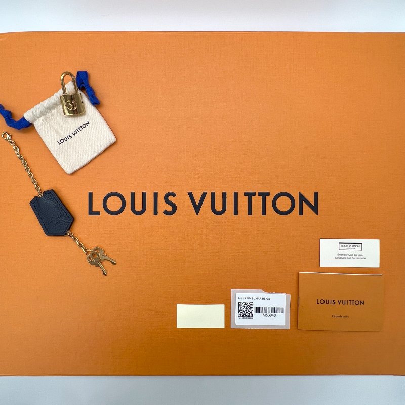 Louis Vuitton M53948 Milla MM 深藍色 鎖頭斜背手提兩用包-27