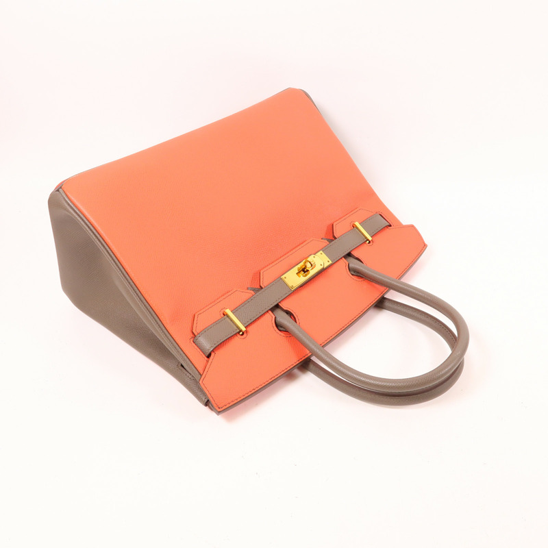 HERMES Epsom皮革Birkin 30金扣手挽袋-7