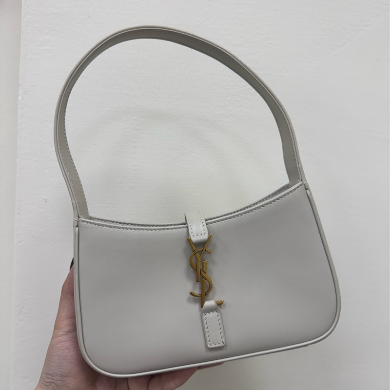 Ysl le5A7 復古白mini腋下包-0