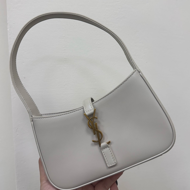 Ysl le5A7 復古白mini腋下包-9