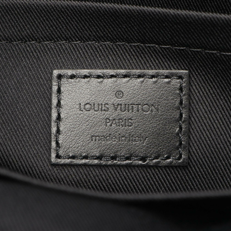 LOUIS VUITTON Sac Plat 24H Monogram Eclipse 手提包 M47059 PVC 塗層帆布皮革黑色二手男款-3