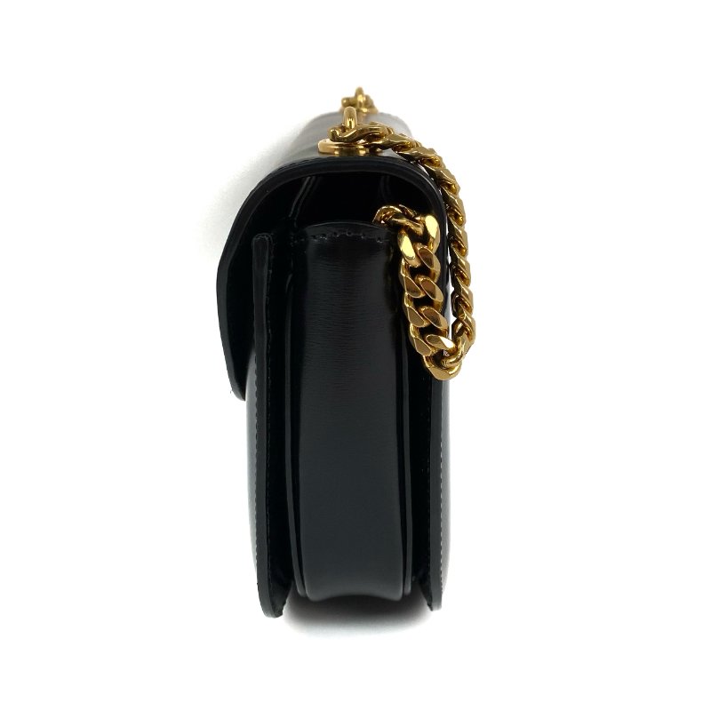 △ Celine 思琳 Black Calfskin Triomphe Chain Shoulder Bag 黑色滑面小牛皮鎖鏈斜挎袋 - 257010465-3