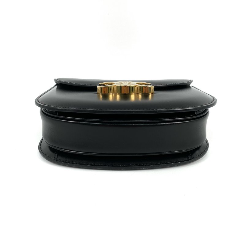 △ Celine 思琳 Black Calfskin Triomphe Chain Shoulder Bag 黑色滑面小牛皮鎖鏈斜挎袋 - 257010465-5