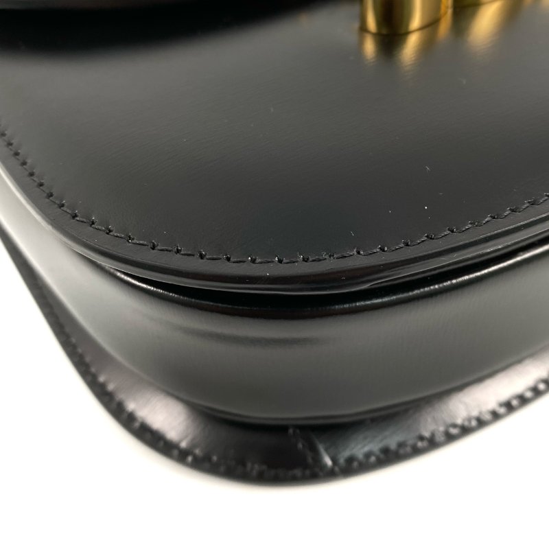 △ Celine 思琳 Black Calfskin Triomphe Chain Shoulder Bag 黑色滑面小牛皮鎖鏈斜挎袋 - 257010465-6