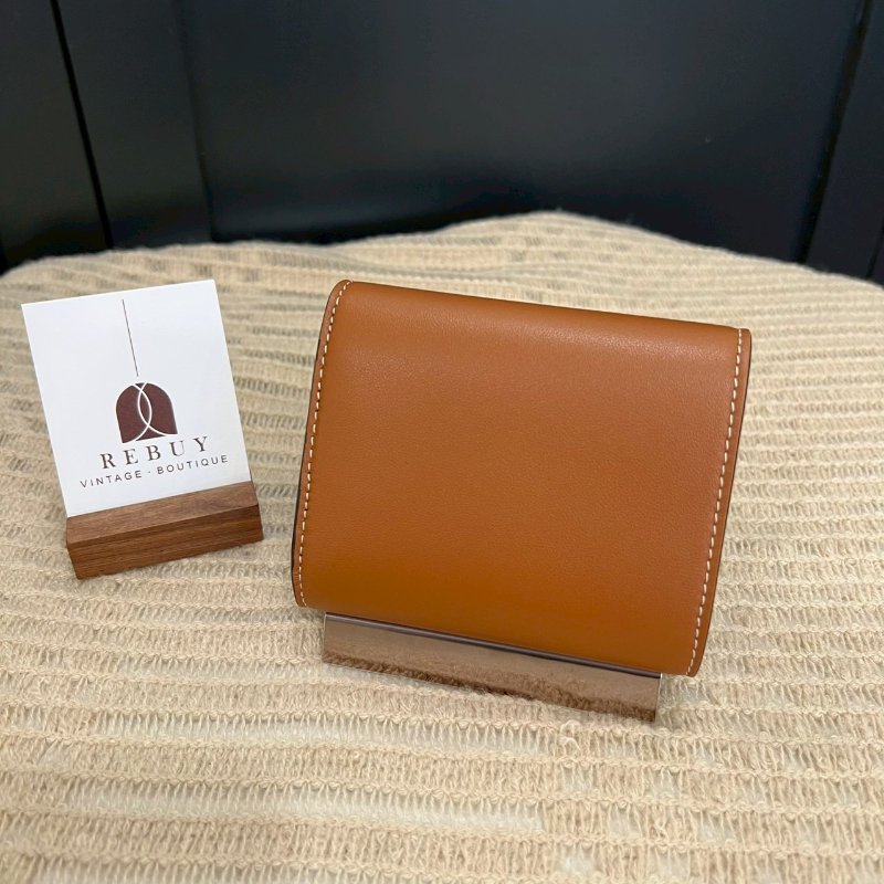 CELINE 焦糖金色凱旋門三折短夾-1