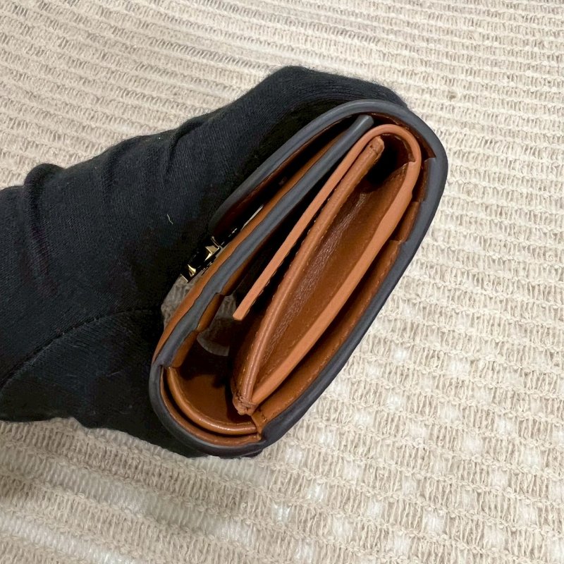 CELINE 焦糖金色凱旋門三折短夾-2