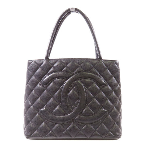 CHANEL 牛皮皮革Medallion Tote Bag金扣手挽袋