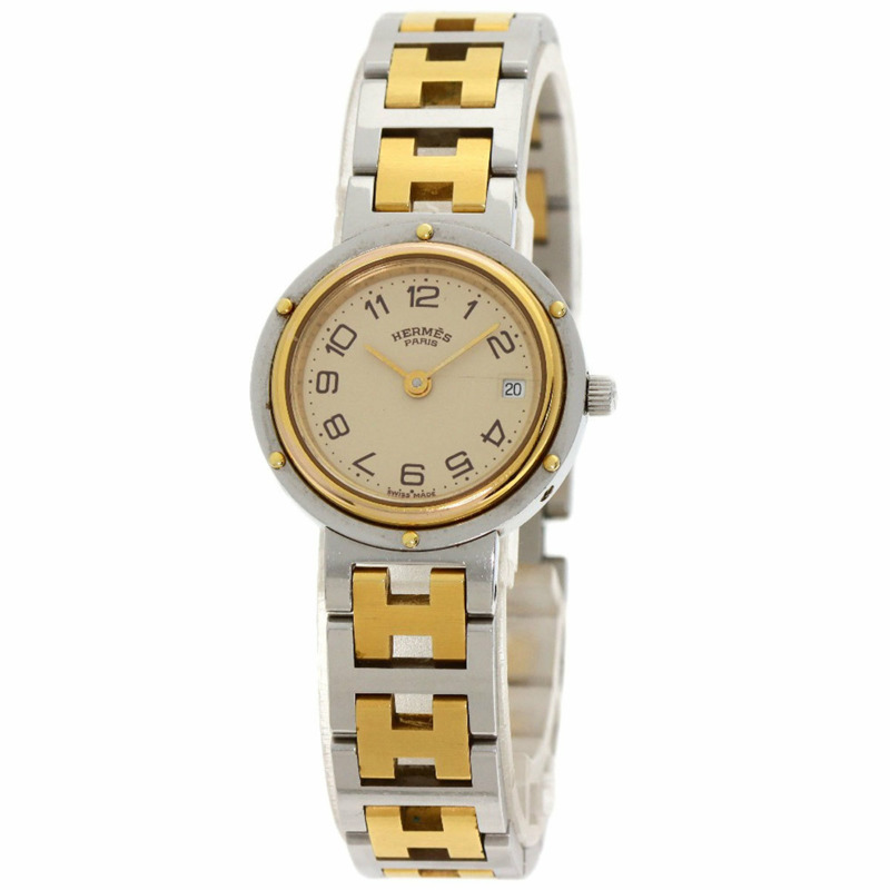 愛馬仕 Clipper Old Buckle 手錶 不鏽鋼 SSxGP 女款 HERMES-10