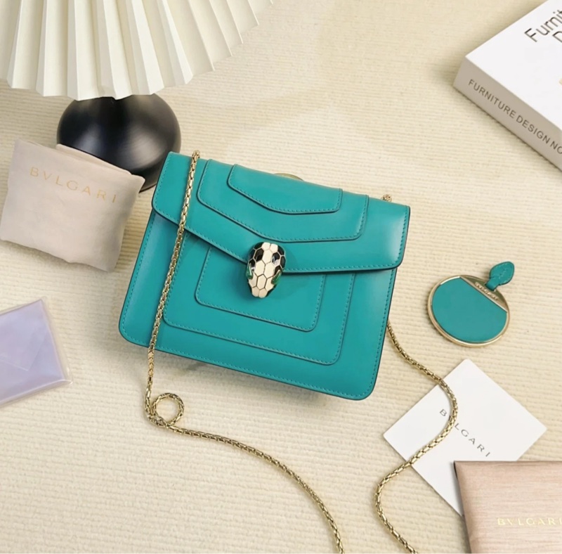 「JL精品代購」BVLGARI 蒂芬妮綠蛇頭包-0