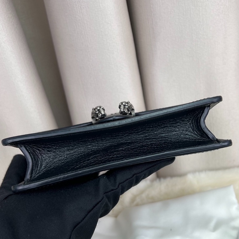 Gucci 酒神 丹寧黑色牛仔鏈條包mini-2