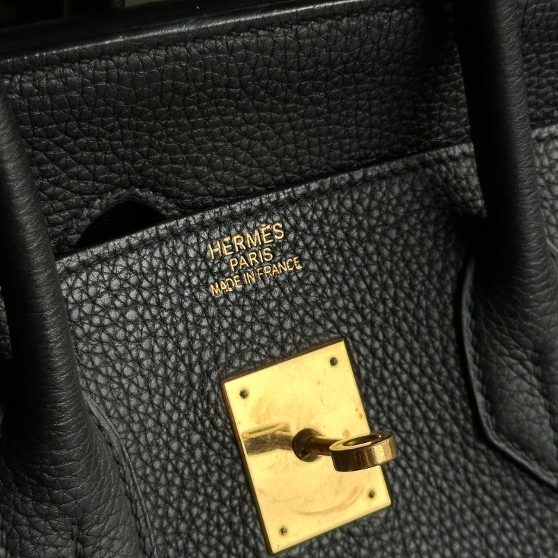 Hermès Birkin35 黑金 Togo牛皮 鉑金包 手提包-12