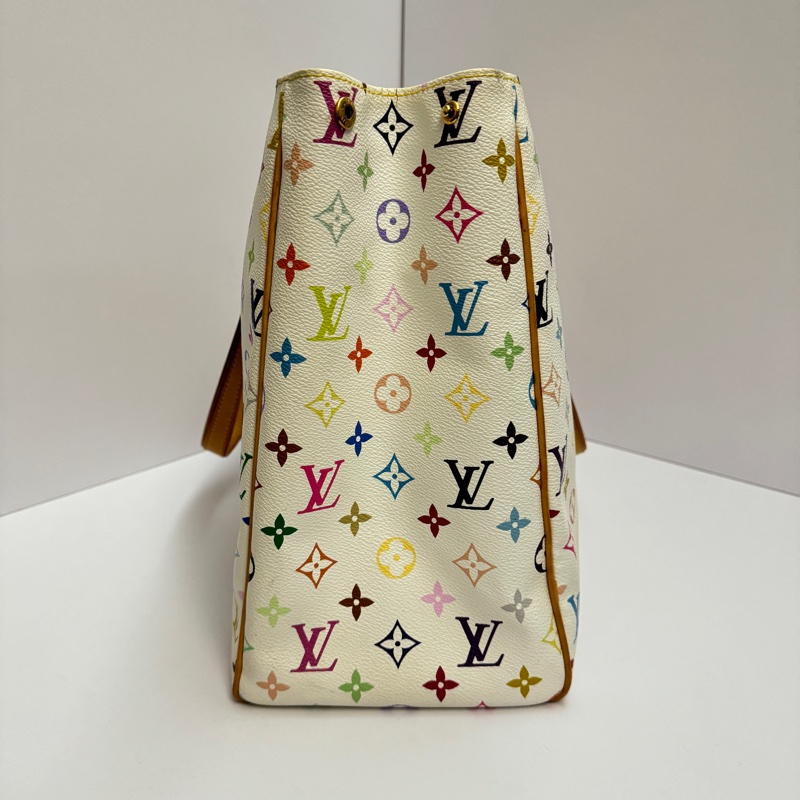 (限量極稀有) LV 村上隆聯名 白彩老花 限量款 肩背+托特包-2