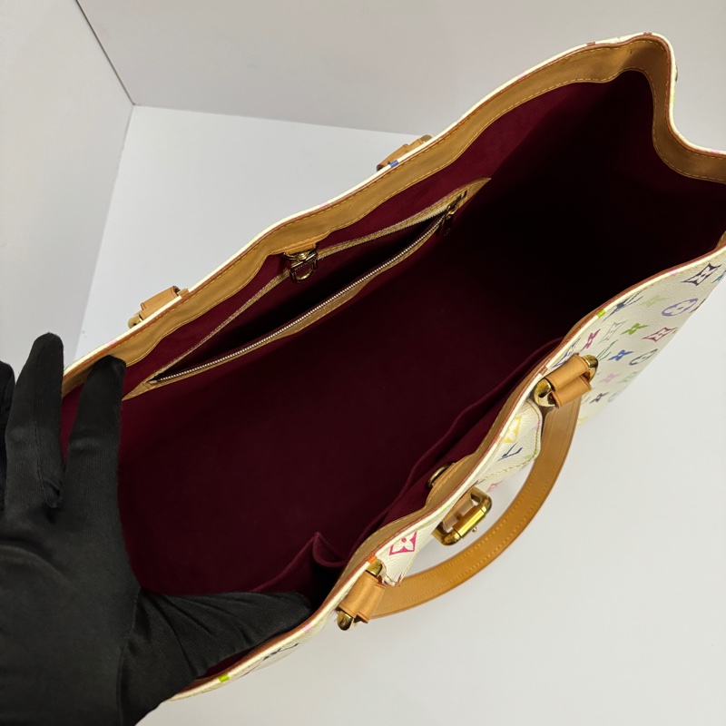 (限量極稀有) LV 村上隆聯名 白彩老花 限量款 肩背+托特包-5