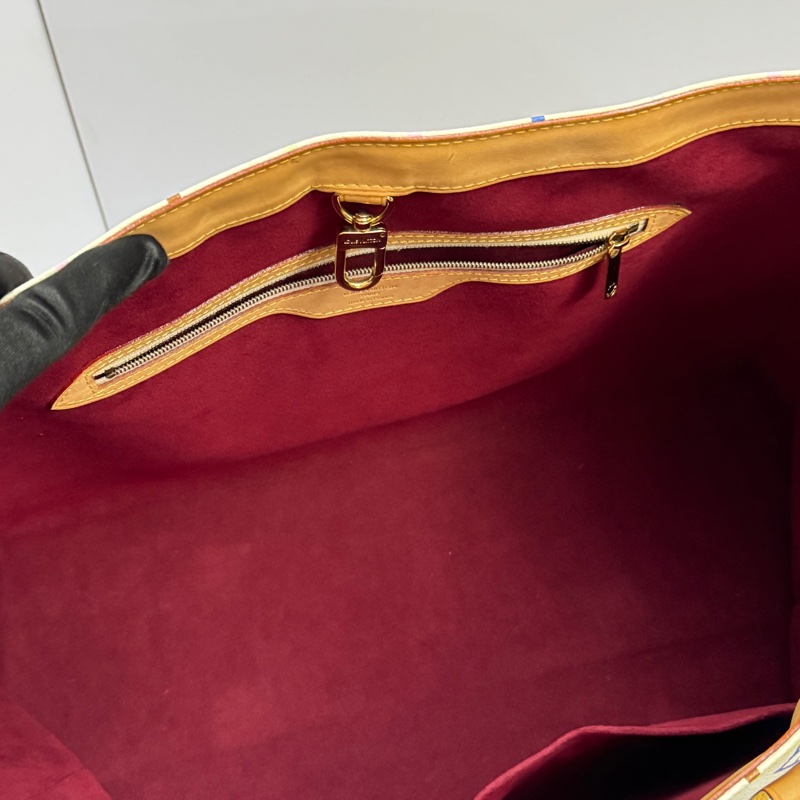 (限量極稀有) LV 村上隆聯名 白彩老花 限量款 肩背+托特包-7