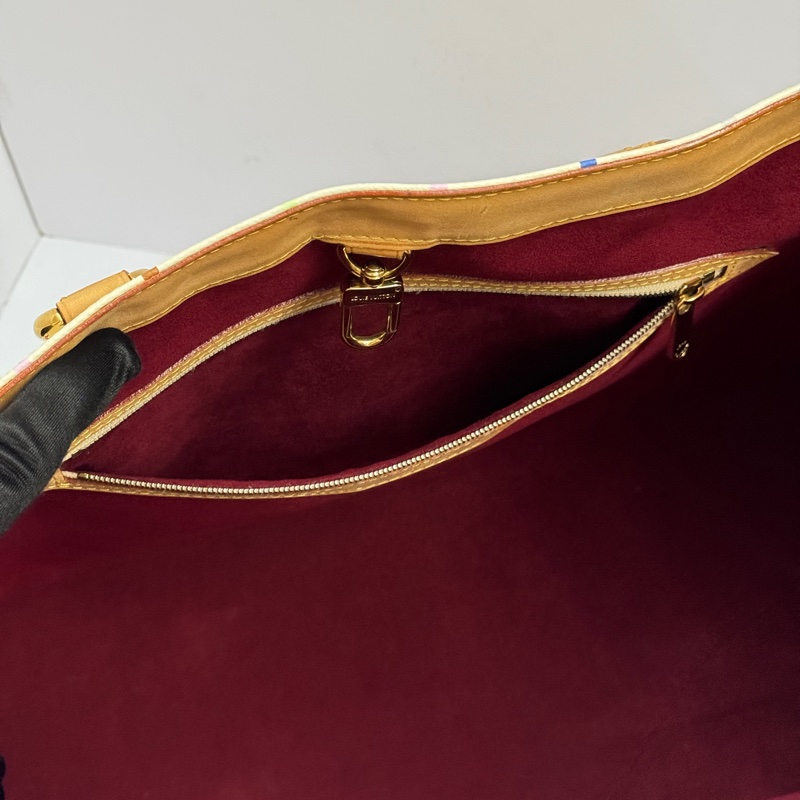 (限量極稀有) LV 村上隆聯名 白彩老花 限量款 肩背+托特包-8