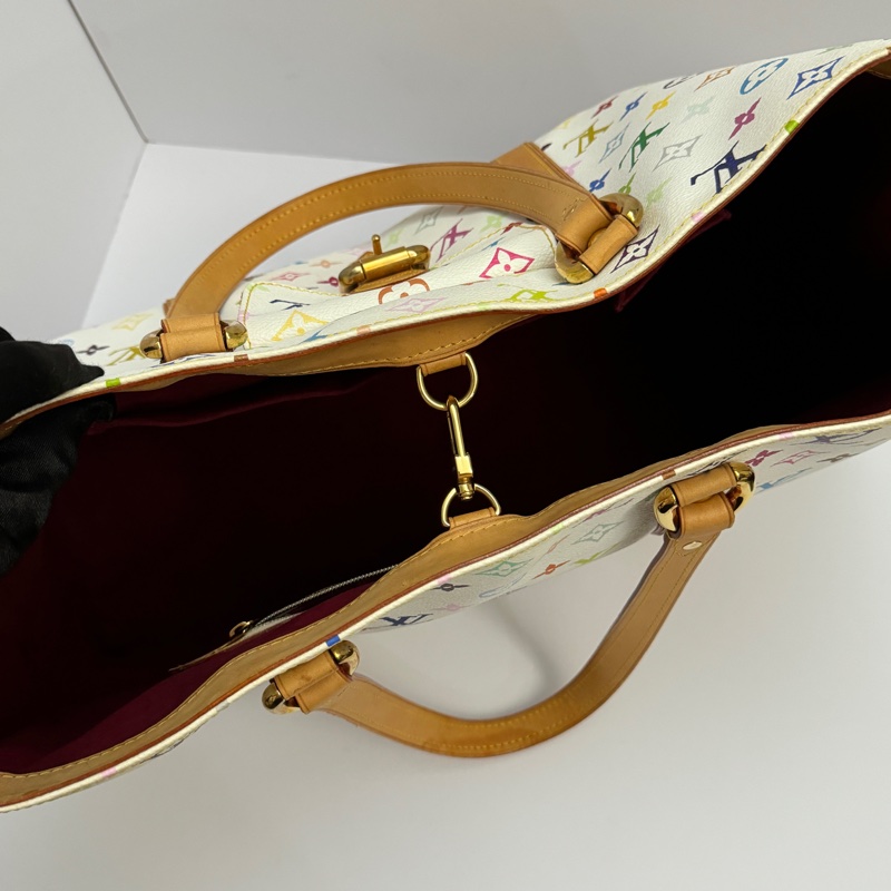 (限量極稀有) LV 村上隆聯名 白彩老花 限量款 肩背+托特包-11