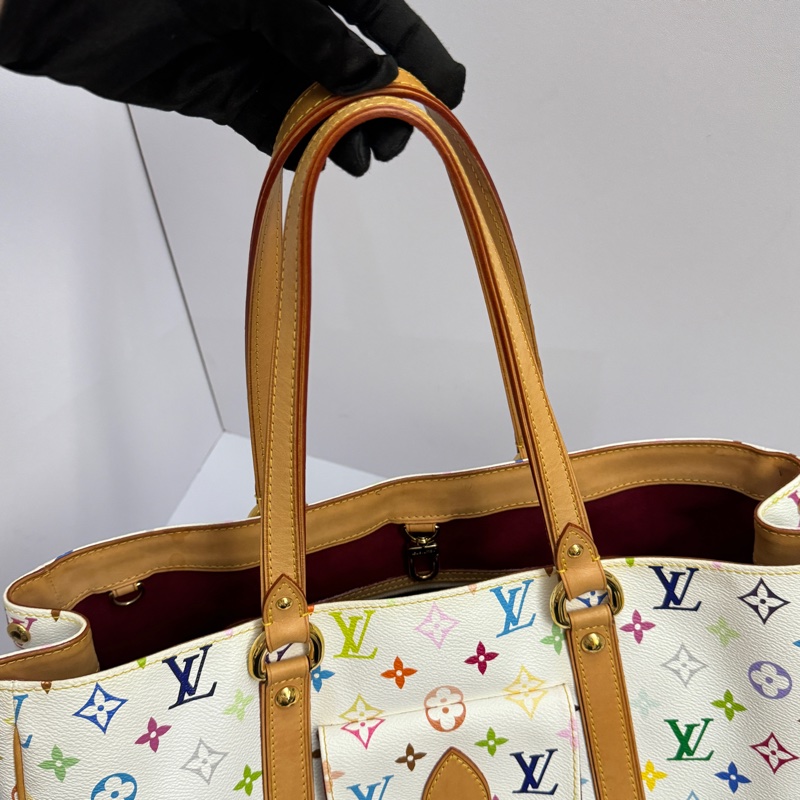 (限量極稀有) LV 村上隆聯名 白彩老花 限量款 肩背+托特包-13