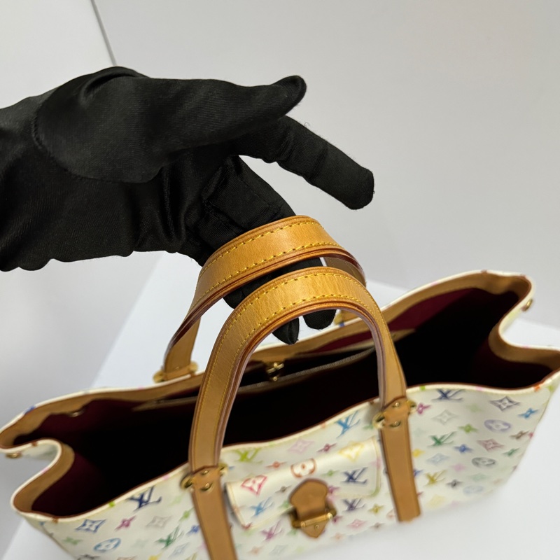 (限量極稀有) LV 村上隆聯名 白彩老花 限量款 肩背+托特包-14