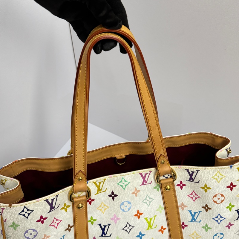 (限量極稀有) LV 村上隆聯名 白彩老花 限量款 肩背+托特包-15