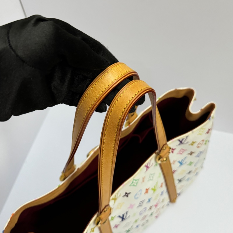 (限量極稀有) LV 村上隆聯名 白彩老花 限量款 肩背+托特包-16