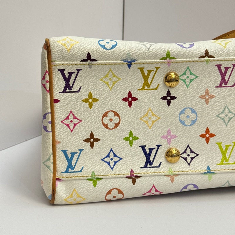 (限量極稀有) LV 村上隆聯名 白彩老花 限量款 肩背+托特包-18