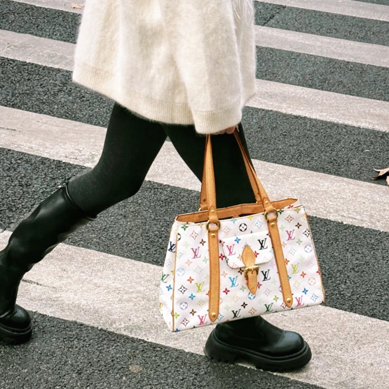 (限量極稀有) LV 村上隆聯名 白彩老花 限量款 肩背+托特包-29